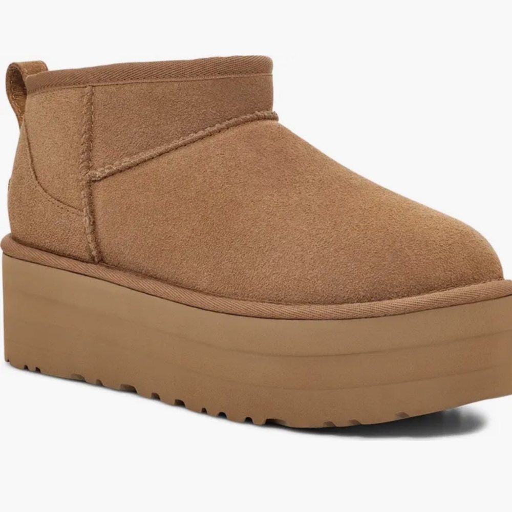 NEW UGG Women’s Classic Ultra Mini Platform Boots in Chestnut Brown size 7 - Picture 16 of 16